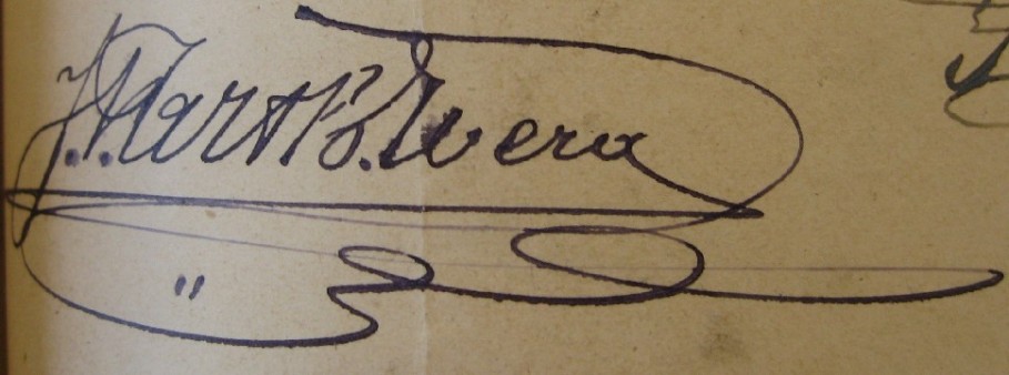 Handtekening jongere Arthur Wera